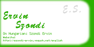 ervin szondi business card